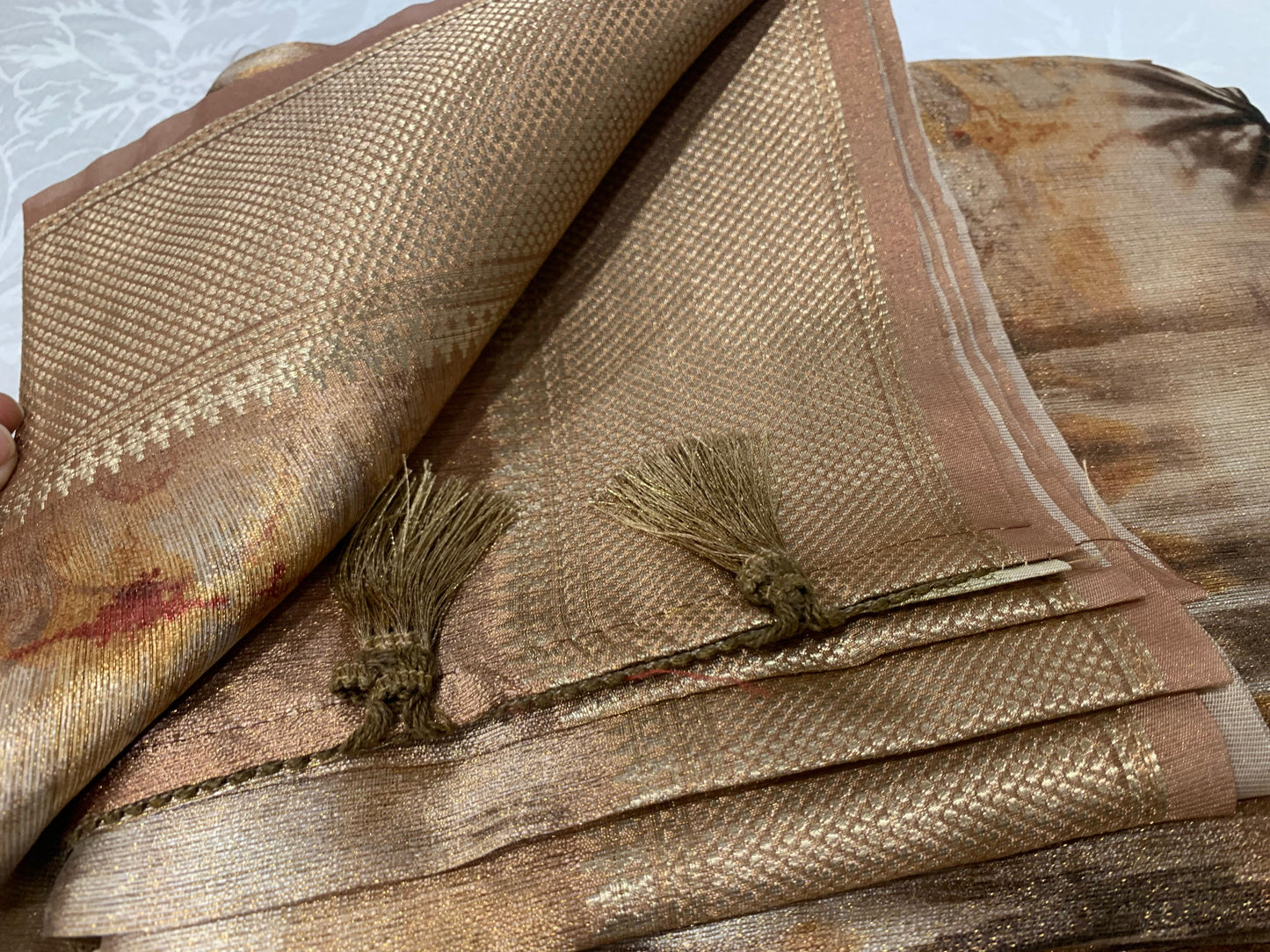 Tissue Banarasi Silk Printed Designer Saree