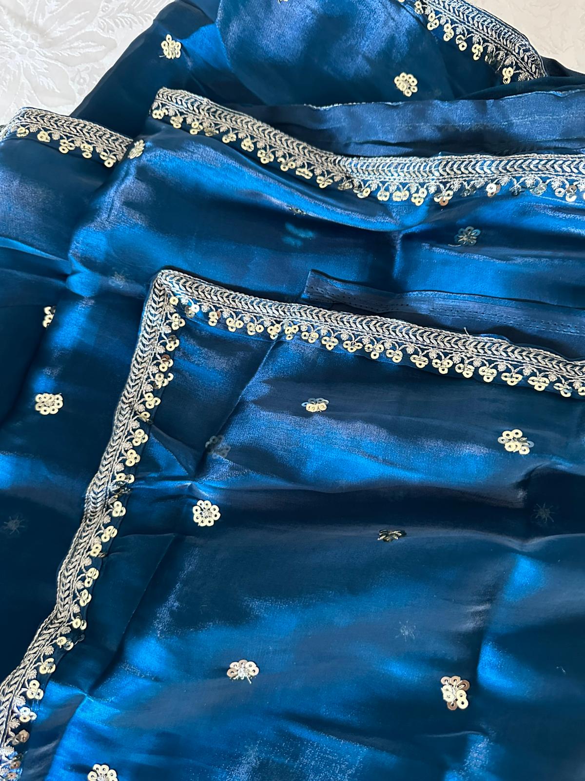 Shimmery Tissue Designer Saree